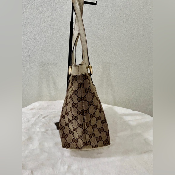 GUCCI Abbey Line Tote Bag 141470 GG Canvas x Leather Made in Italy - Picture 4 of 11